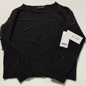 Chloe & Jasmine Chic Black Sweater with Bead Detailing